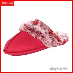 Faux Fur Memory Foam Slippers Slip On Anti Skid Sole Cozy House